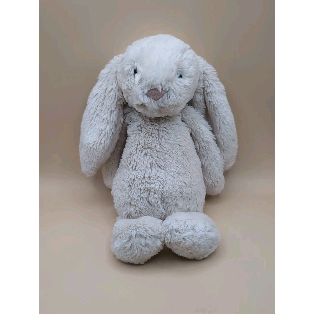 Jellycat White Bashful Bunny Rabbit 10-11" EUC/CLEAN! Writing On Tag Plushie